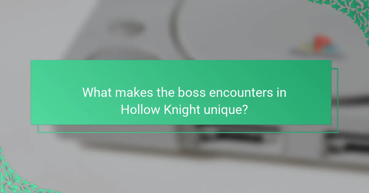 What makes the boss encounters in Hollow Knight unique?