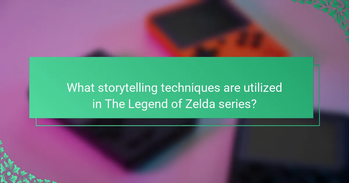 What storytelling techniques are utilized in The Legend of Zelda series?