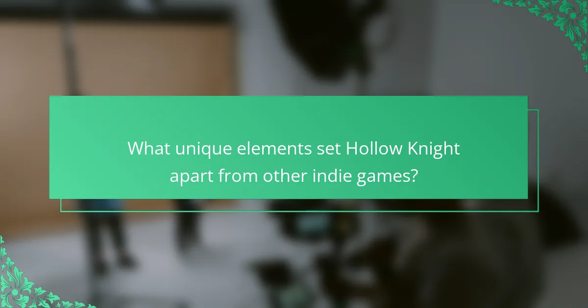 What unique elements set Hollow Knight apart from other indie games?