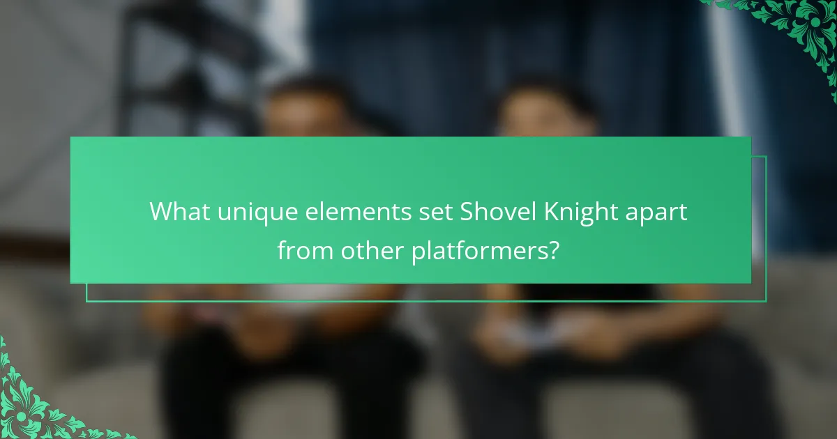 What unique elements set Shovel Knight apart from other platformers?