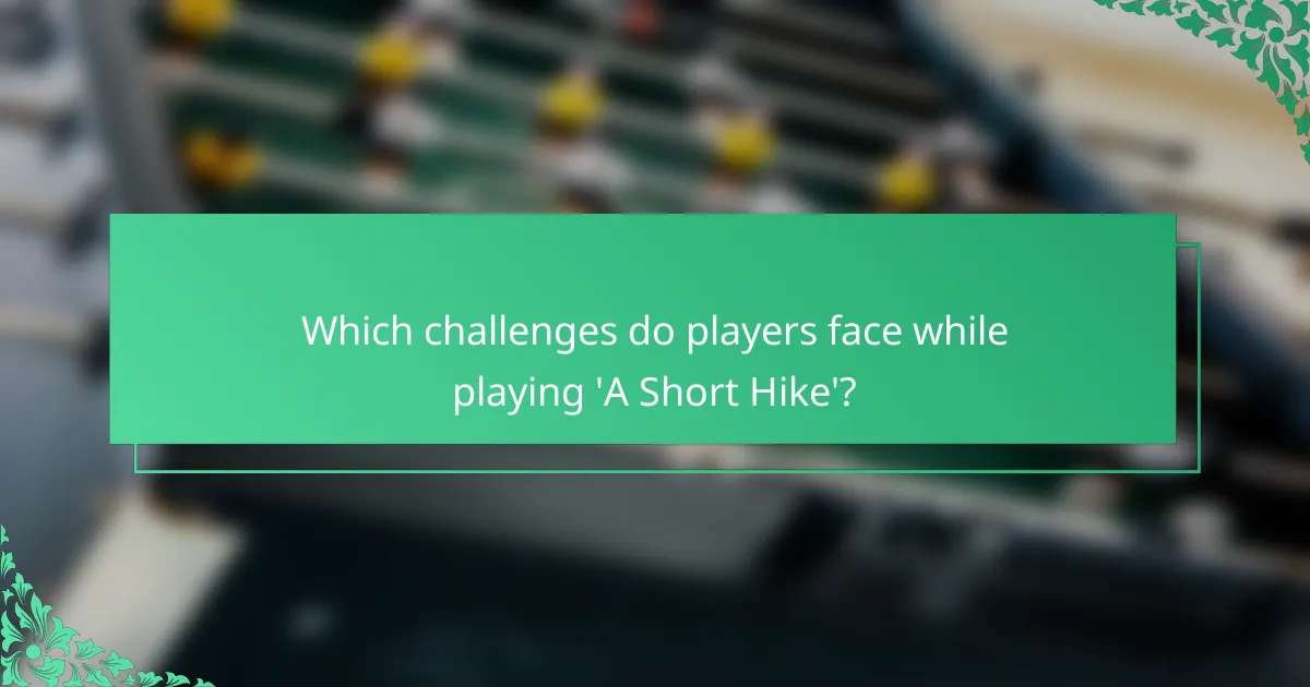 Which challenges do players face while playing 'A Short Hike'?